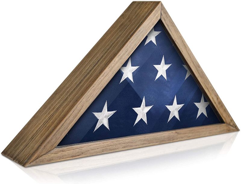Photo 1 of  Military Flag Display Case for American Veteran Burial Flag, Wall Mounted Burial Flag Frame