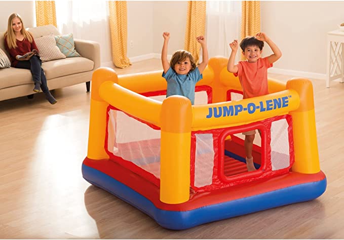 Photo 1 of Intex Inflatable Jump-O-Lene Playhouse Trampoline Bounce House for Kids Ages 3-6 Pool Red/Yellow, 68-1/2" L x 68-1/2" W x 44" H
