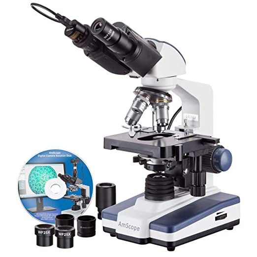 Photo 1 of AmScope - 40X-2500X LED Digital Binocular Compound Microscope with 3D Stage + 3MP USB Camera
