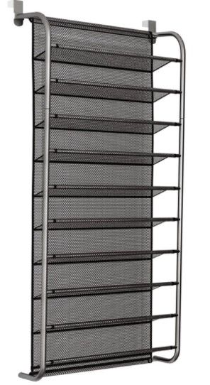 Photo 1 of 10-layer door rear shoe rack simple wall-mounted shoe cabinet breathable-type mesh storage shelves living room furniture
