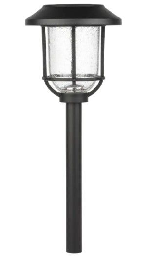 Photo 1 of 12 pack - 14 Lumens Solar Black LED Metal and Glass Landscape Pathway Light
- Missing//loose hardware 