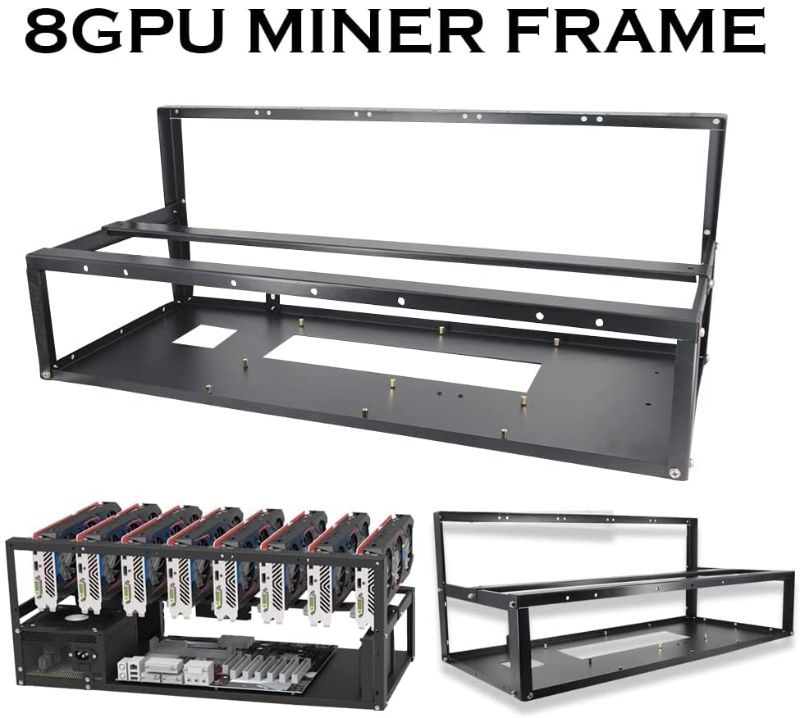 Photo 1 of Mining Rig Frame for 8 GPU, Steel Open Air Miner Mining Frame Rig Case, Motherboard Bracket Mining Rack Tools for Crypto Coin Currency Bitcoin ETH ETC ZEC, Only Frame
