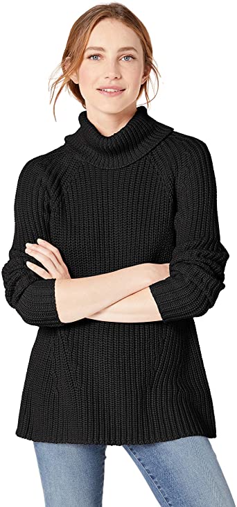 Photo 1 of Goodthreads Women's Cotton Shaker Stitch Turtleneck Sweater (Small)