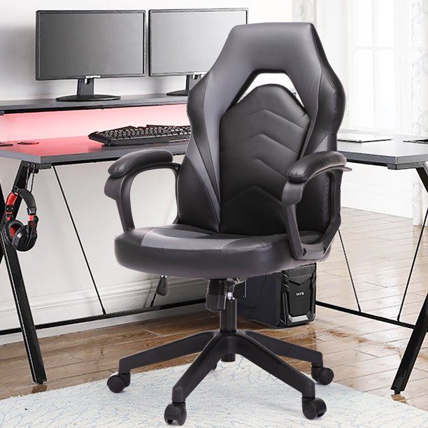 Photo 1 of (Incomplete - Missing Components) Yangming Adjustable & High Back Swivel Gaming Chair, Gray and Black


