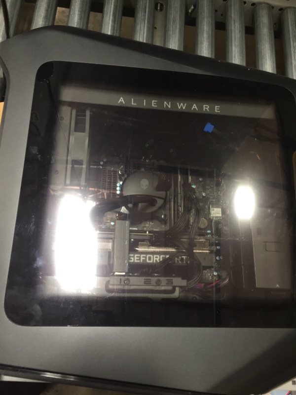 Photo 5 of **NONFUNCTIONAL**MISSING COMPONENTS DID NOT STAY ON 
Alienware Aurora R14 Gaming Desktop - AMD Ryzen 9 5900, 32GB 3466MHz RAM, 1TB SSD + 2TB HDD, NVIDIA GeForce RTX 3080 10GB GDDR6X Graphics, Liquid Cooled, Windows 11 Home - Dark Side of the Moon, Black