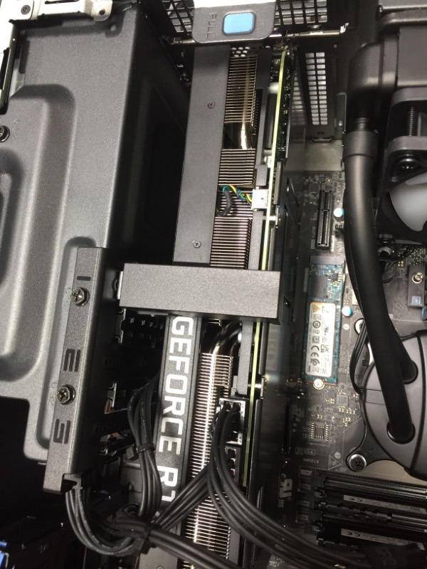 Photo 8 of **NONFUNCTIONAL**MISSING COMPONENTS DID NOT STAY ON 
Alienware Aurora R14 Gaming Desktop - AMD Ryzen 9 5900, 32GB 3466MHz RAM, 1TB SSD + 2TB HDD, NVIDIA GeForce RTX 3080 10GB GDDR6X Graphics, Liquid Cooled, Windows 11 Home - Dark Side of the Moon, Black