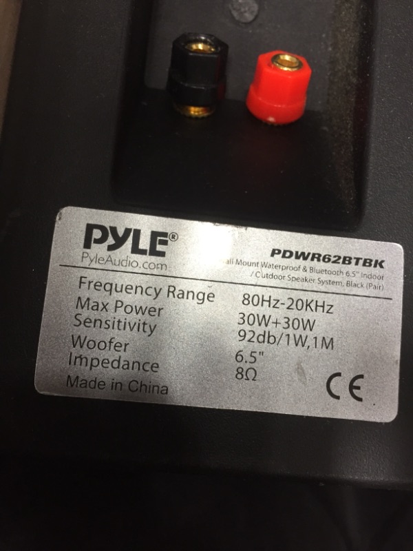 Photo 1 of Pyle Pair of Wall Mount Waterproof & Bluetooth 6.5'' Indoor/Outdoor Speaker System, with Loud Volume and Bass. (Pair, Black. PDWR62BTBK)