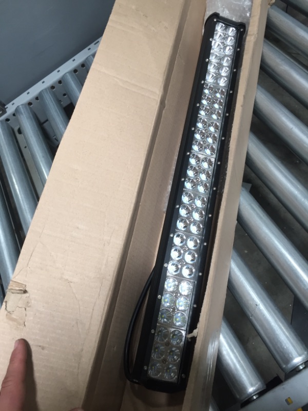 Photo 2 of  LED Light Bar 24 Inch Straight Work Light 4D 200W with 8ft Wiring Harness, 20000LM Offroad Driving Fog Lamp Marine Boating Light IP68 WATERPROOF Spot & Flood Combo Beam Light Bar