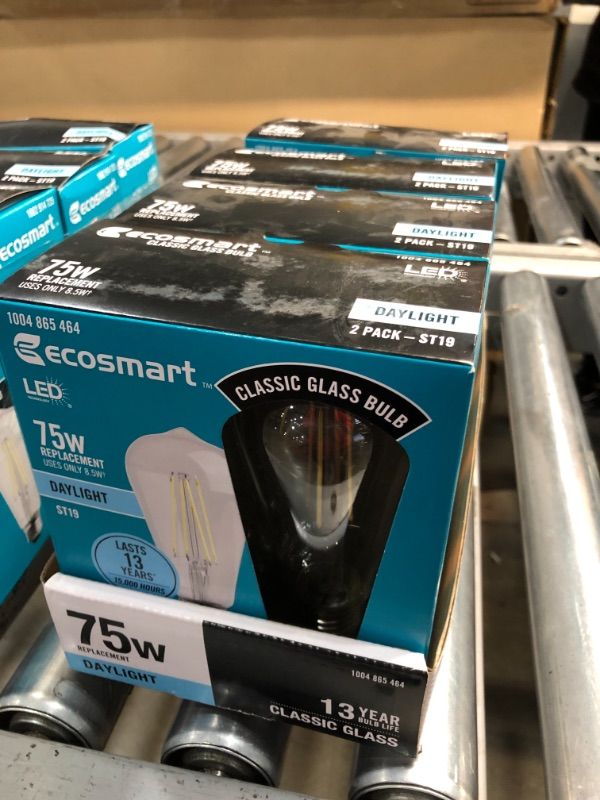 Photo 1 of ***SOLD AS IS***
EcoSmart 40-Watt Equivalent ST19 Dimmable Clear Glass Filament Vintage Edison LED Light Bulb Soft White 4(2-Pack)

