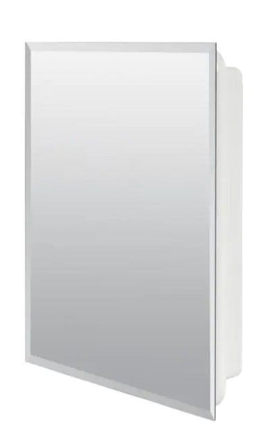 Photo 1 of 16 in. W x 20 in. H X 4 in. D Recessed or Surface Mount Frameless Beveled Bathroom Medicine Cabinet
