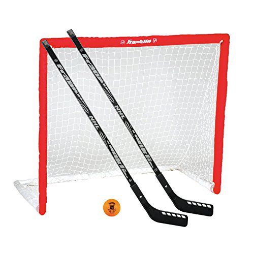 Photo 1 of Franklin NHL Streethockey Tor PVC & Schlägerset 2 Junior Hockey-Schläger 46 Zoll + Hockeyball, Freizeit & Sport - Mehrfarbig