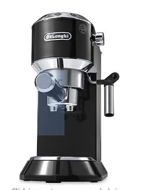 Photo 1 of De'Longhi Dedica 15-Bar Espresso & Cappuccino Machine, Black
