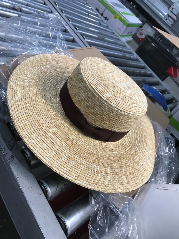 Photo 2 of FEMSÉE Straw Beach Hat - Sun Hats for Women and Men Flat Top Classic Boater Hat
BROWN  (ONE SIZE ) 