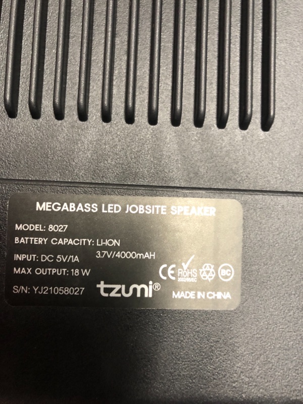 Photo 2 of Tzumi Megabass LED Jobsite Speaker
