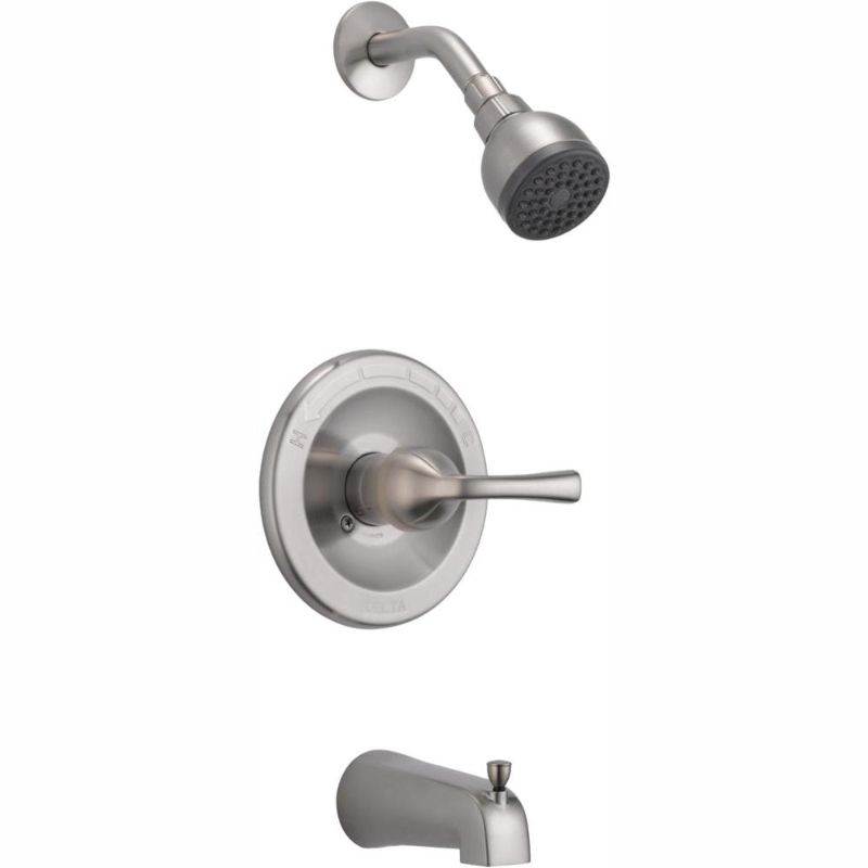 Photo 1 of ***PARTS ONLY**
Delta Foundations Single-Handle 1-Spray Tub and Shower Faucet in Brushed Nickel
