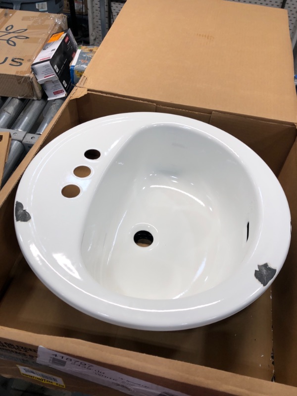 Photo 2 of Bootz Industries Laurel Round Drop-In Bathroom Sink in White