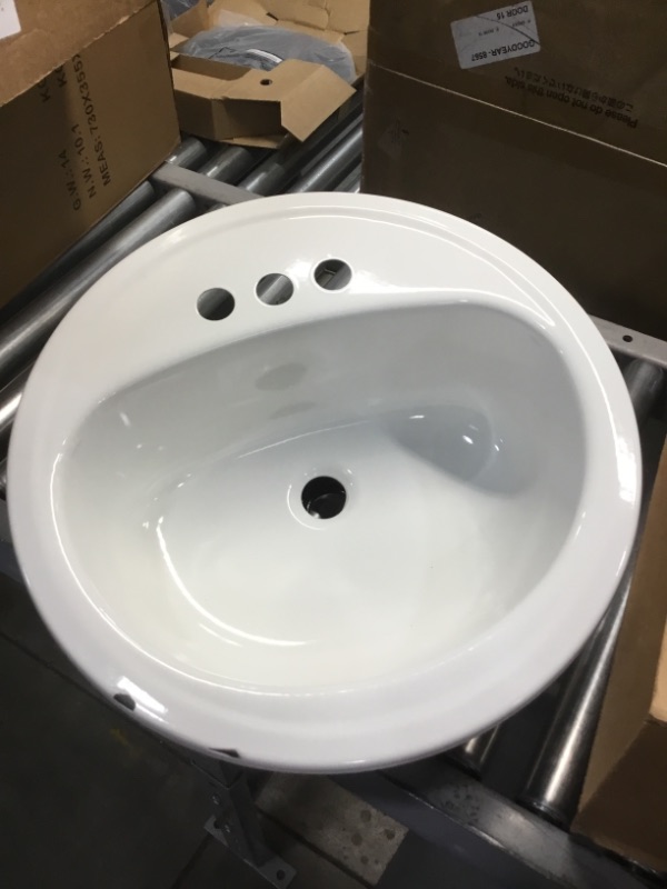 Photo 2 of Bootz Industries Laurel Round Drop-In Bathroom Sink in White