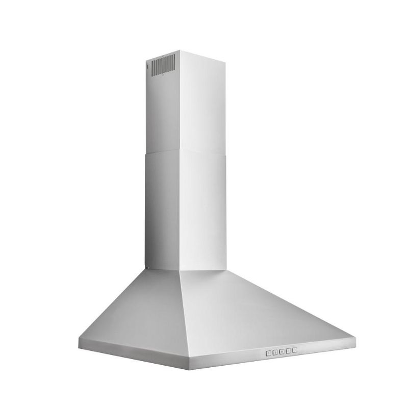 Photo 1 of ***NEVER USED***
BWP2244SS 24" Pyramidal Wall Mount Range Hood with 450 CFM 3-speed Back-Lit Soft Touch Control LED Lighting Dishwasher-Safe Hybrid Baffle Filters