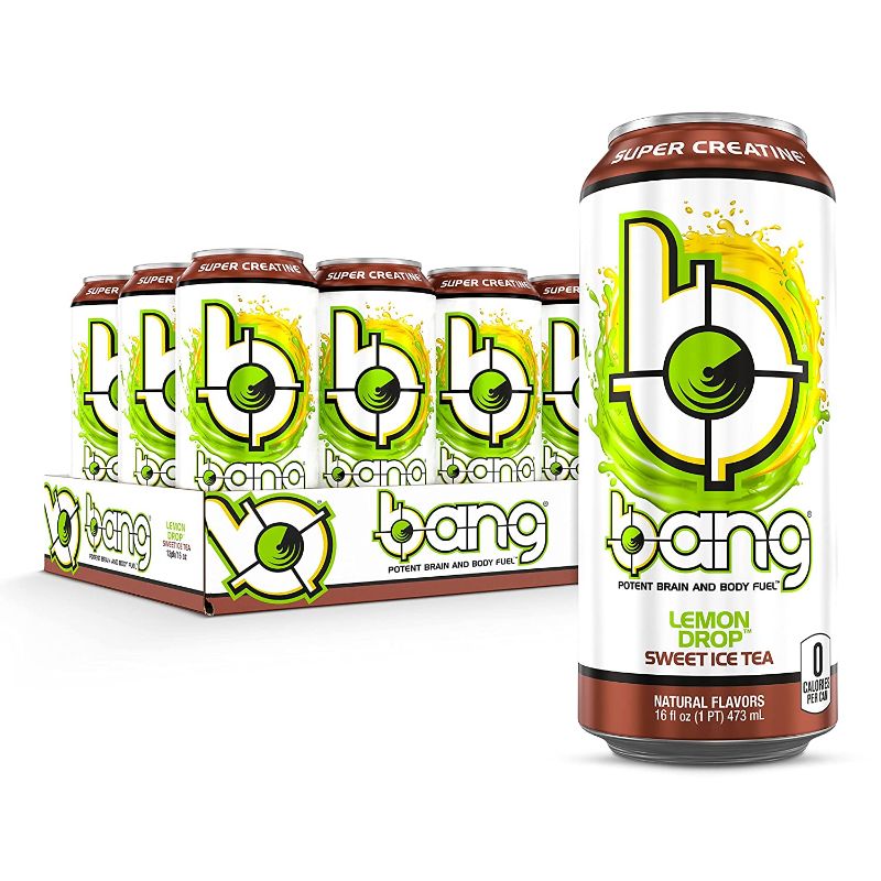 Photo 1 of **BEST BY 03/11/2022** BANG Energy Drink Lemon Drop Sweet Ice Tea 16oz, Pack of 12
