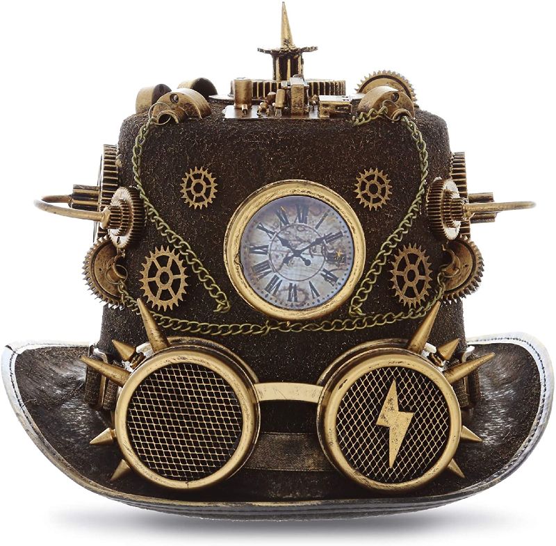 Photo 1 of Attitude Studio Steampunk Time Traveler Goggles Top Hat, Novelty Costume - Gold