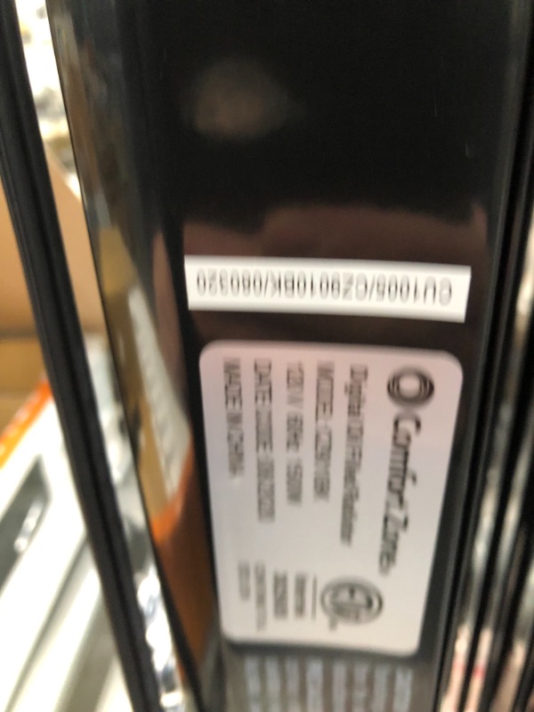 Photo 1 of Comfort Zone CZ9010 1500 Watt Oil-Filled Digital Radiator Heater with Silent Operation, Black