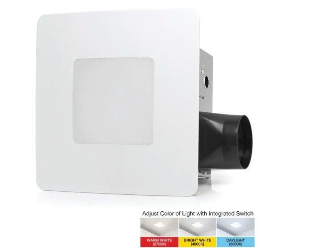 Photo 1 of 110 CFM Easy Installation Bathroom Exhaust Fan with Adjustable LED Lighting
