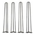 Photo 1 of 1/2 in. Dia 28 in. Mid-Century Modern Satin Black Hairpin Table Legs, (4-Pack)
