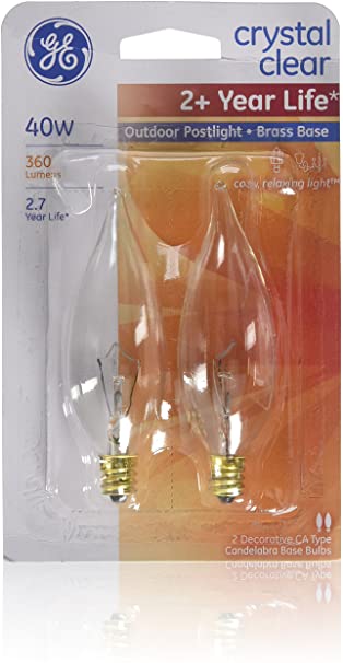 Photo 1 of 76241 40w Postlight Bent Tip Long Life Candelabra Base 2/Pk (22812), SOLD WITH 3 PACKS, 
GE Lighting 66105 25 Watt Soft White Candleabra Incandescent Light Bulb
