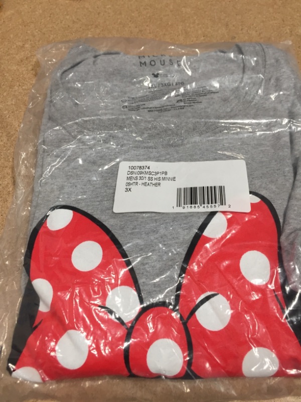 Photo 2 of Disney His Minnie Her Mickey Couples Valentines Adult Funny Disneyland Graphic T-Shirt(Minnie Heather Grey,XXXL)