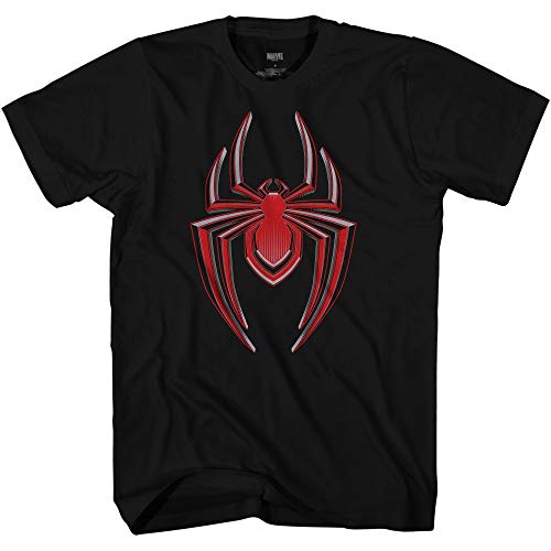 Photo 1 of Marvel Miles Morlaes Ultimate Spider-Man Gamerverse Symbol Mens T-Shirt(Black,Small)
