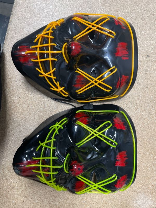 Photo 1 of LED MASKS (GREEN +YELLOW)