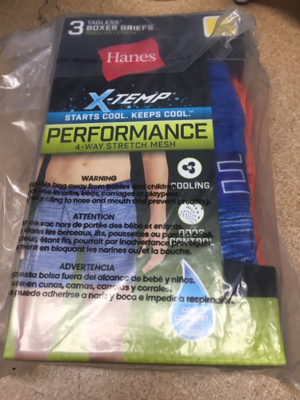 Photo 3 of Hanes Men's X-Temp Stretch Boxer Briefs 3-Pack Assorted Large
