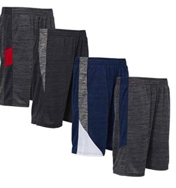 Photo 1 of Power Forward 4 Pack: Boys Youth Athletic Active Performance Sports Workout Basketball Lightweight Gym Shorts
