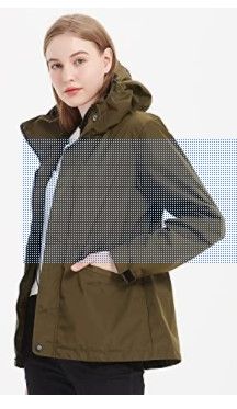 Photo 1 of Womens Rain Jacket Lightweight Waterproof Raincoat Windbreaker with Detachable Hood Breathable Active Outdoor Trench Coat
LARGE