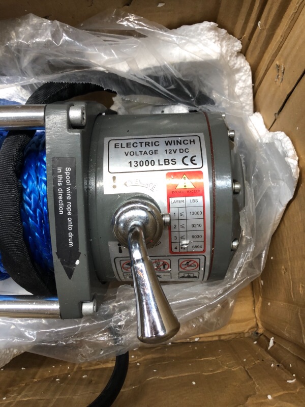 Photo 3 of ***PARTS ONLY***
13000-lb. Load Capacity Electric Winch Kit, 12V Synthetic Rope Winch