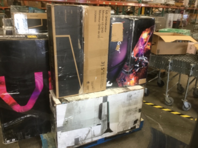 Photo 1 of PALLET OF ASSORTED DAMAGED TVS AND MONITORS SOLD AS IS NON REFUNDABLE