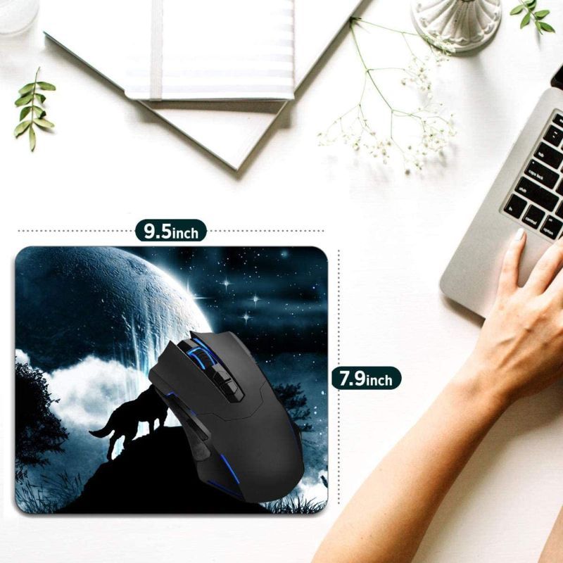 Photo 1 of PACK OF 2- Mouse Pad,Wolf Howling Computer Mouse Pads Desk Accessories Non-Slip Rubber Base,Mousepad for Laptop Mouse-7.5"x9.5"
