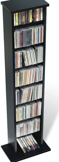 Photo 1 of Prepac Slim Multimedia Tower Storage Cabinet, Black
