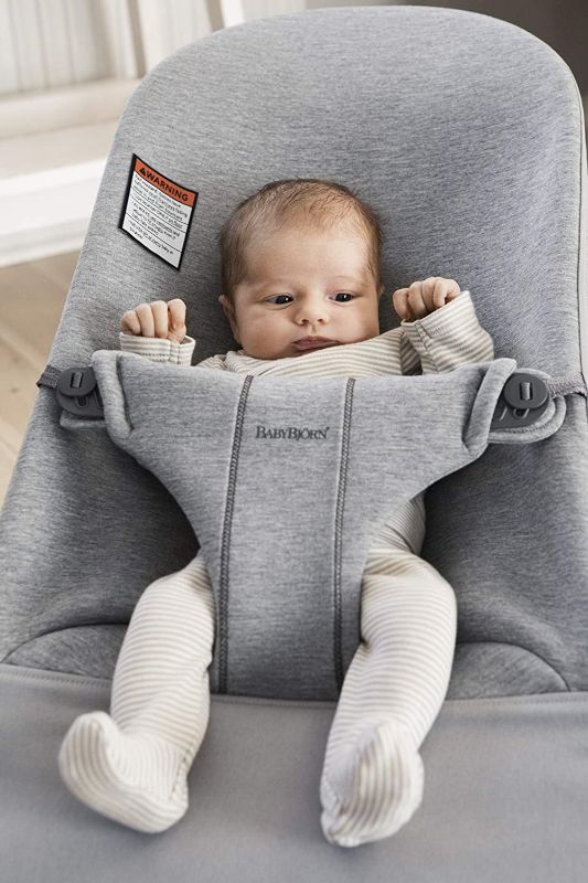 Photo 1 of BABYBJÖRN Bouncer Bliss, 3D Jersey, Light Grey
