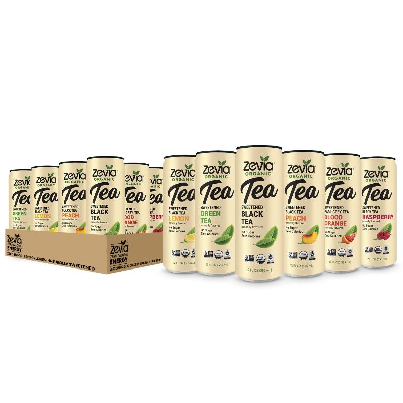 Photo 1 of ***Not Refundable exp 06-22-22*** Zevia Organic Sugar Free Iced Tea, Tea Time Variety Pack, 12 Ounce Cans (Pack of 12)
