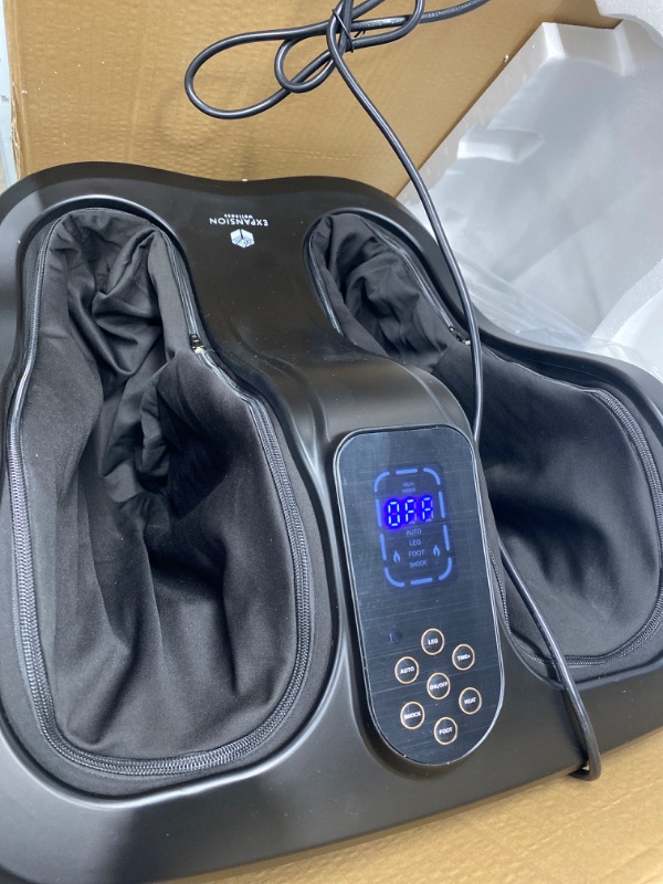 Photo 2 of Shiatsu Heated Foot and Calf Massager Machine to Relieve Sore Feet, Ankles, Calfs and Legs, Deep Kneading Therapy, Relaxation Vibration and Rolling & Stimulates Blood Circulation (Black)
