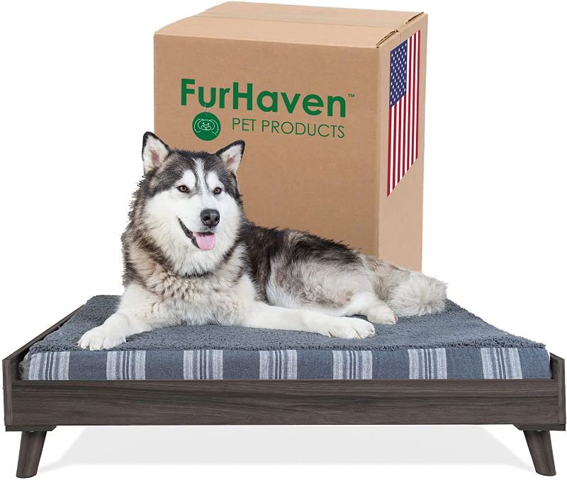 Photo 1 of Furhaven Pet Furniture for Dogs and Cats - Mid-Century Modern Style Elevated Dog Bed Frame, Compatible with Furhaven Beds, Gray Wash, Jumbo (X-Large)
Item Dimensions LxWxH	45.9 x 37 x 9.8 inches