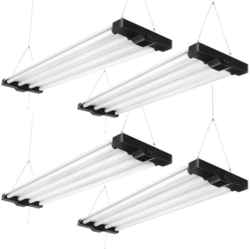 Photo 1 of FaithSail Linkable 4FT LED Low Bay Shop Light, 48 Inch 5000K Daylight Utility Shop Light for Workshop, 4 Lamp 80W 9000lm, 250W Fluorescent Equivalent, Linear Hanging Lights Fixture, 4 Pack
