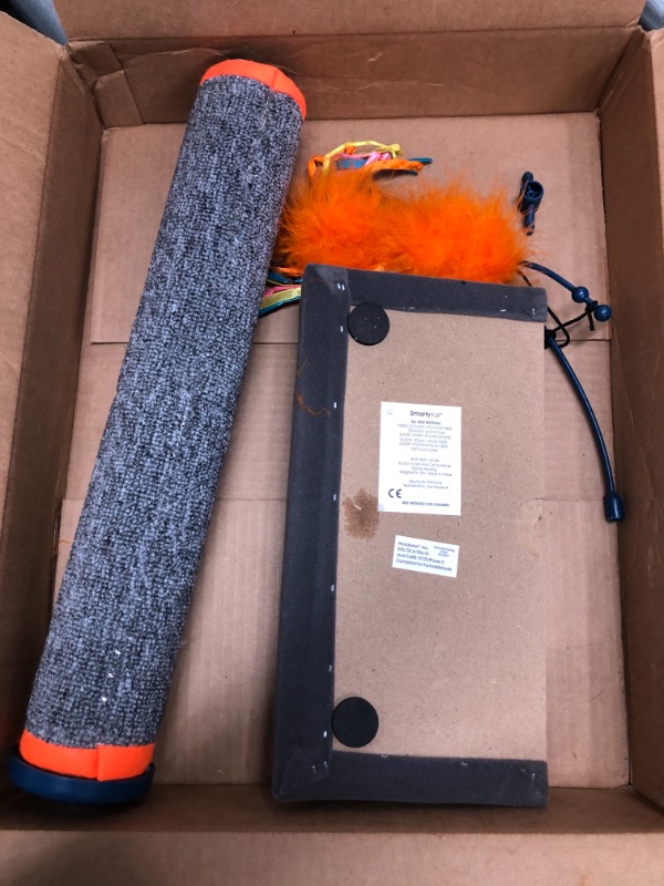 Photo 1 of SmartyKat Scratch 'N Spin, Interactive Cat Scratching Post, Vertical Combination Scratcher, Includes Spinning Toys
