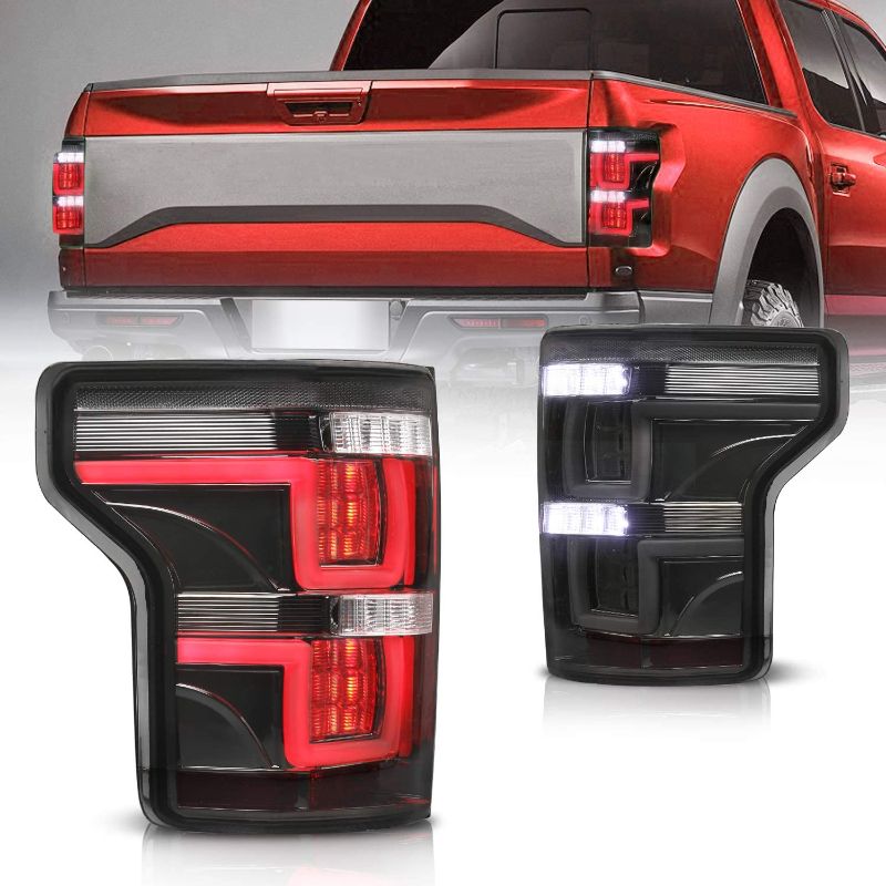 Photo 1 of MOSTPLUS Full LED Tail Lights for Ford F-150 F150 2015 2016 2017 Rear Lamp Assembly (Smoke Tinted)