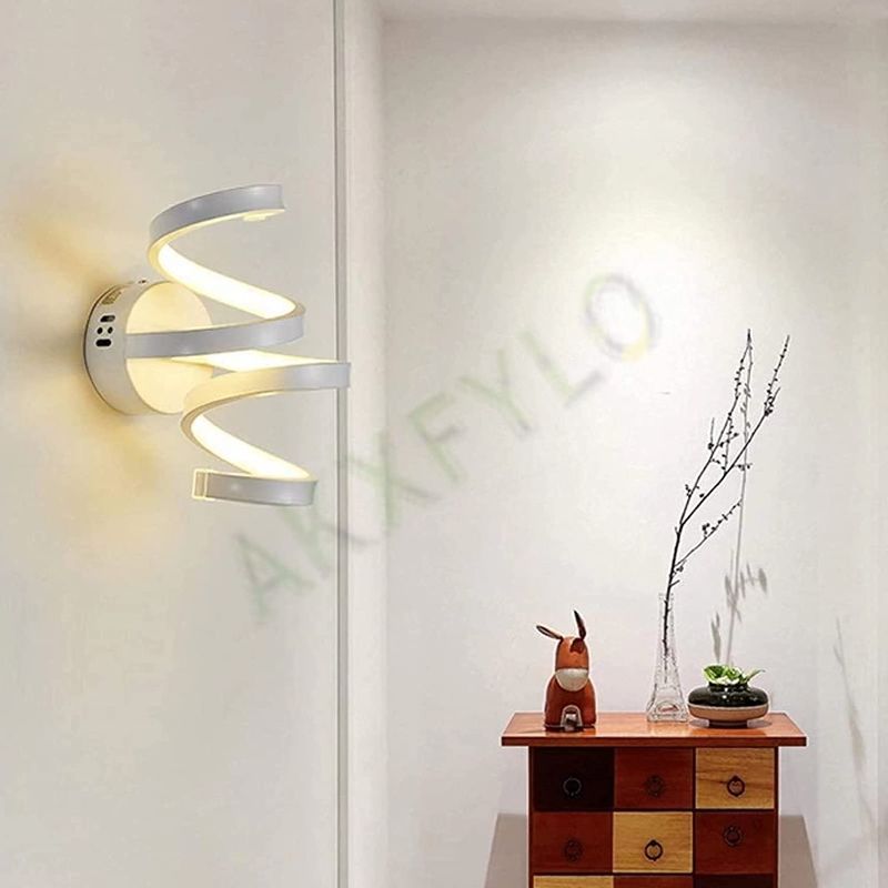 Photo 1 of Modern LED Wall Sconce Lighting Indoor Curved Wall Lights Aluminum Vertical Collection Decorative Wall Lamp for Living Room similar to stock photo 