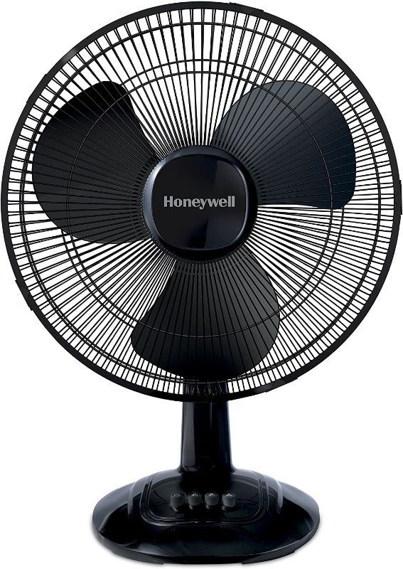 Photo 1 of Honeywell Comfort Control Oscillating Table Fan Adjustable Tilt Head With 3 Speeds & Removeable Grill