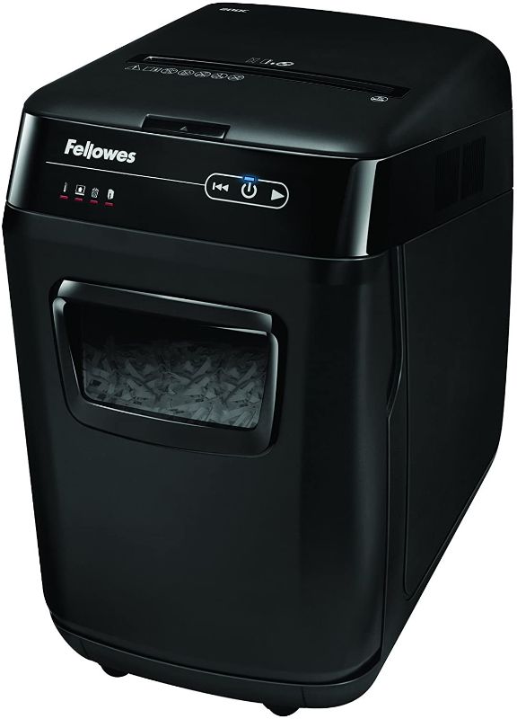 Photo 1 of Fellowes AutoMax 200C 200-Sheet Cross-Cut Auto Feed Shredder, for Hands-Free Shredding (4653501)
