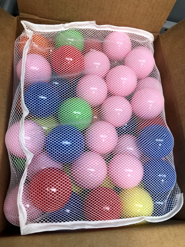 Photo 2 of Click N' Play Ball Pit Balls for Kids, Plastic Refill 2.3 Inch Balls, 100 Pack, 6 Bright Colors,