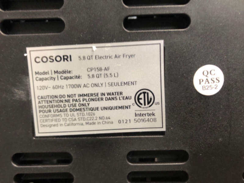 Photo 1 of COSORI Air Fryer Oven Combo 5.8QT Max Xl Large Cooker